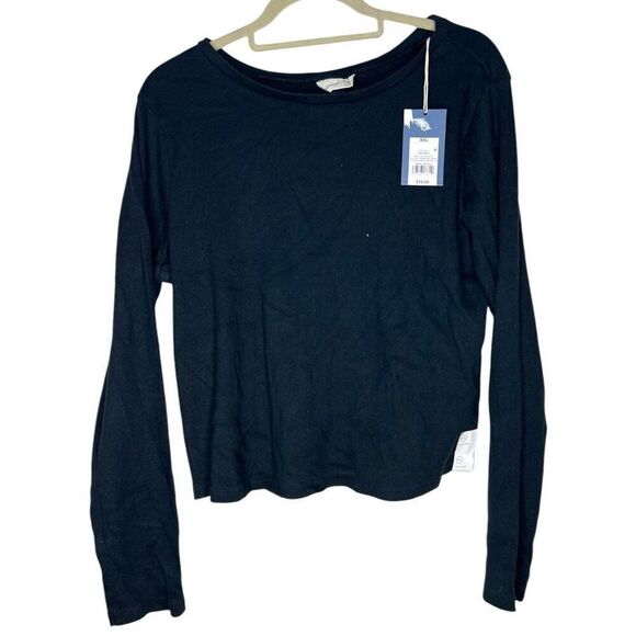 NEW Universal Thread Long Sleeve Shrunken Rib Ebony T-Shirt XXL - Picture 2 of 5